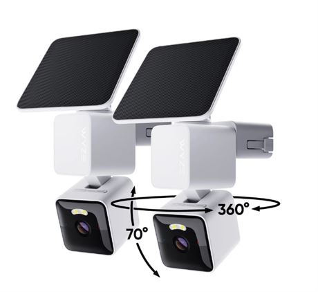 Caméra sécurité ext. solaire Solar Pan Cam paquet 2 - 2K HD