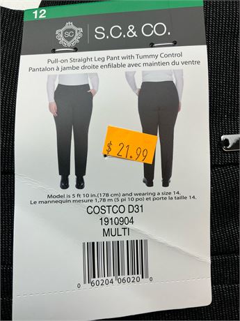 Pantalon pour femme S.C. and Co – Taille 12