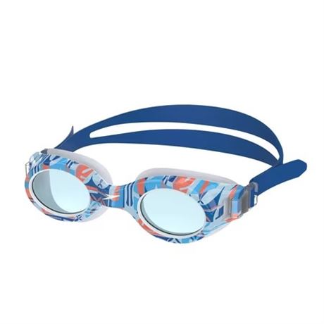 Lunettes natation Speedo Junior Glide imprimées blanc/bleu/orange 6-14 ans
