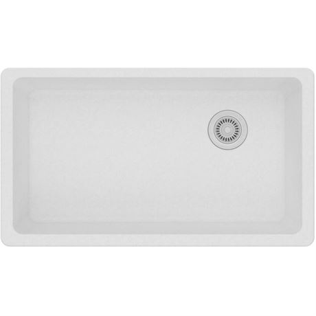 Évier résidentiel sous-comptoir Elkay Quartz Classic 33 x 18,75 po blanc