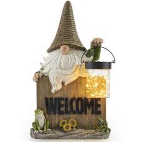VP Home — Nain de jardin solaire LED « Welcome Gnome »