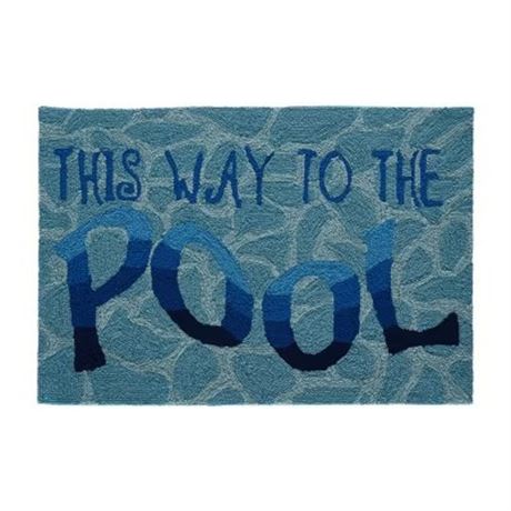 Tapis int/ext Liora Manne Frontporch This Way To The Pool touffeté main