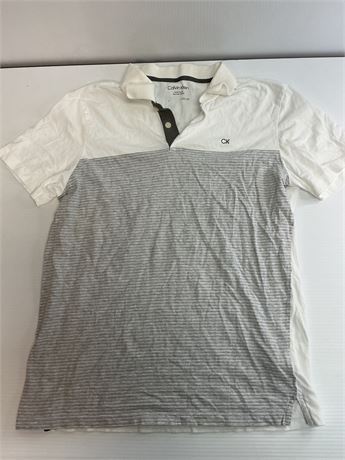Polo Calvin Klein blanc/gris S/M