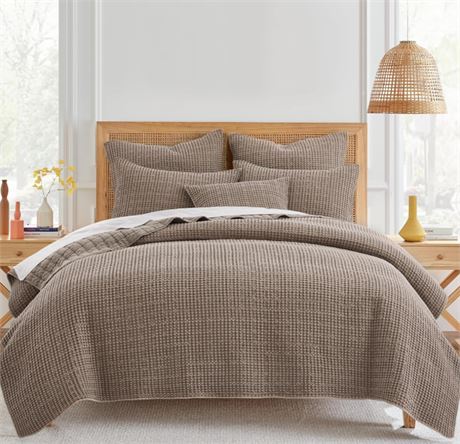 QUEEN - Ens. courtepointe 3pcs gaufrée Levtex Home Mills