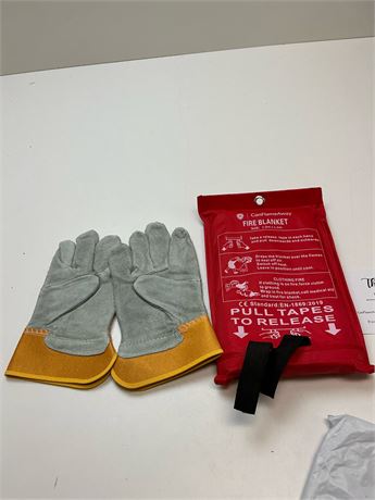 Couverture anti-feu urgence avec gants