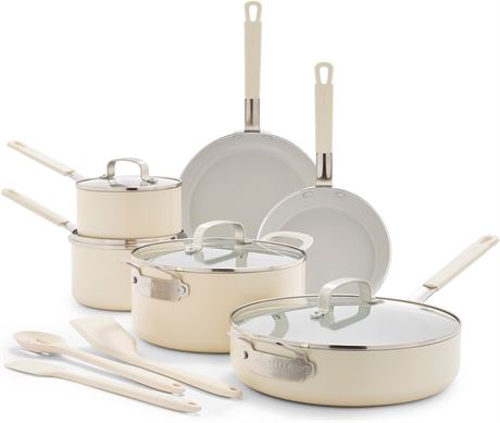 Ens. 13 pcs - batterie antiadh. GreenPan x Bobby Flay sans PFAS lave-v.