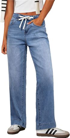 Buffalo — Jean femme jambe large taille haute