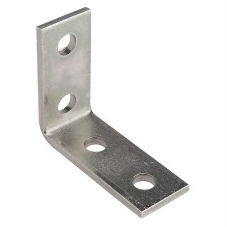LOT DE 4 x supports d'angle 90° 4 trous Superstrut - galvanisé argent