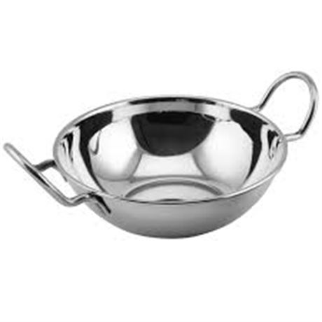 Plats Balti en acier inoxydable avec poignées – lot de 2