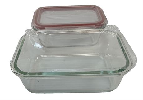 1 COUVERCLE MANQUANT - 2 Contenants en verre Lock & Lock 1x380 ml et 1x630 ml