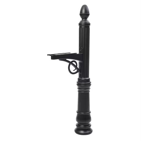 Poteau décoratif victorien pour boîte aux lettres noir