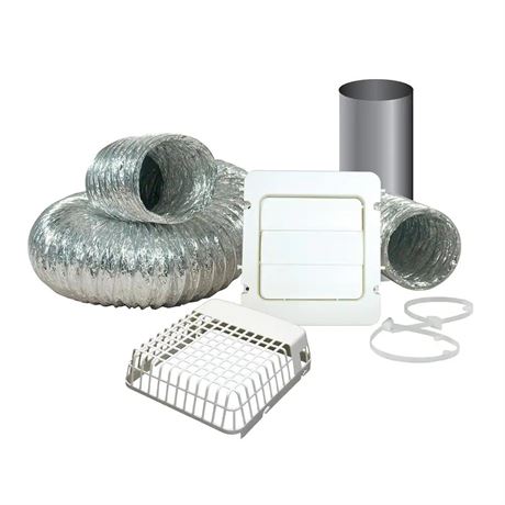 Trousse d'évent de sécheuse 4 po x 8 pi avec grille