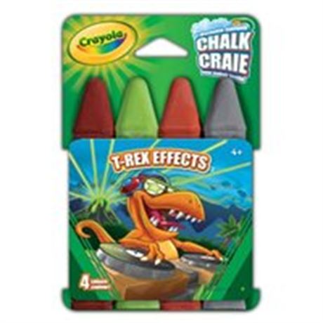 Craies trottoir lavables Crayola 4 couleurs T-Rex Effects