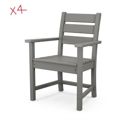 LOT DE 4 - Chaises de repas ext. Grant Park gris ardoise