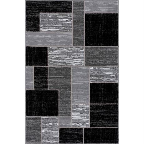 Tapis géométrique Verena 2 x 3 pi noir