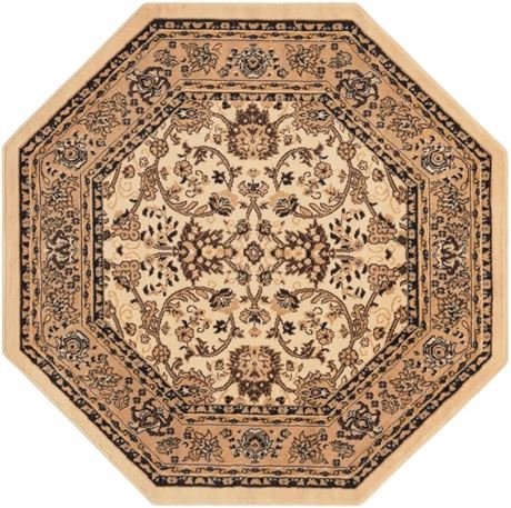 Tapis rectangulaire Sialk Hill 5'3 x 5'3 ivoire