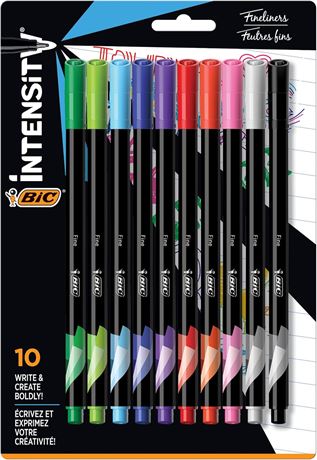 Stylos feutres BIC Intensity couleurs vives 0,4 mm – assortiment