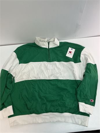 Ouaté zip XXL 1/4 Champion Club Sport éponge française hommes vert verdoyant
