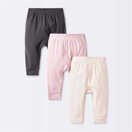 Paquet 3 pantalons jogger en coton bébé filles Cloud Island rose 12M