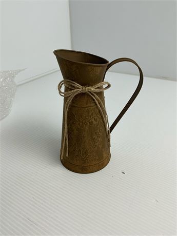 Vase métal galvanisé style champêtre