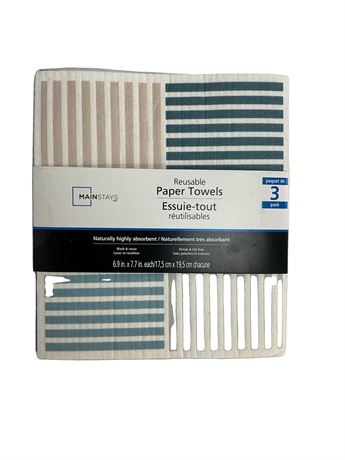 Essuie-tout réutilisables 6,9x7,7 po (lot de 3)