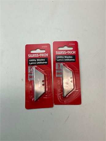 Swiss+Tech — Lames utilitaires – lot de 10 (2 paquets de 5)