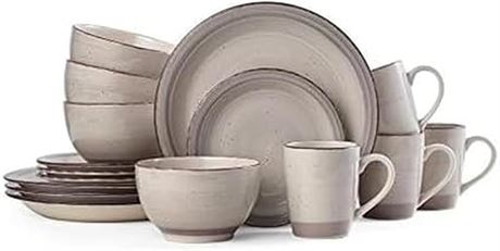 Ens. 16 pcs - vaisselle Pfaltzgraff Sadie crème, service 4, grès durable