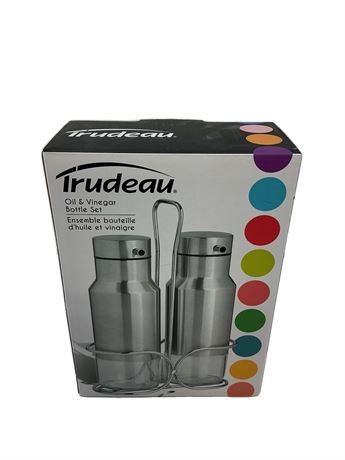 Ens. bouteilles huile et vinaigre Trudeau