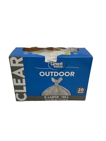 Sacs extérieurs Great Value très grands, 135 L, 31 x 42 po