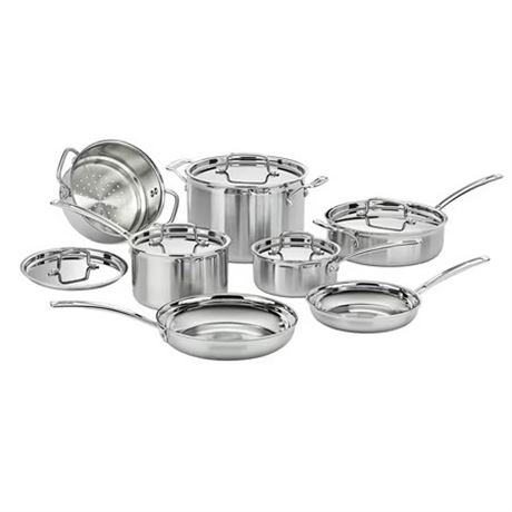 Ens. 12 pcs - batterie Cuisinart MultiClad Pro triple épaisseur inox