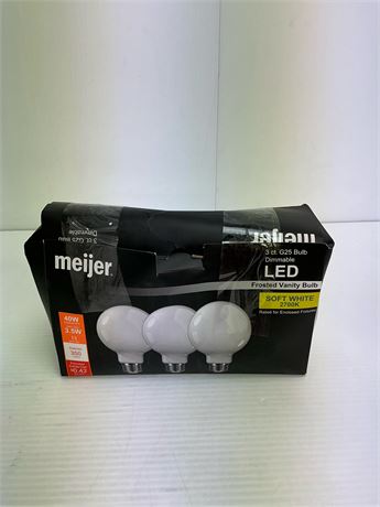 Ampoule LED G25 gradable dépolie style vanité (lot de 3)