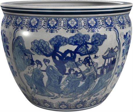 Cache-pot poisson porcelaine 12 po