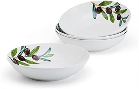 Ens. 4 bols à pâtes Studio Nova Olive 8 po, 20 oz, blanc