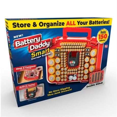 Smart Battery Daddy boîtier rangement piles, organise 150 piles + intégré