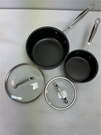2 casseroles 1 petite et 1 moyenne + couvercle
