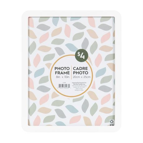 Cadre photo 8 x 10 blanc arrondi