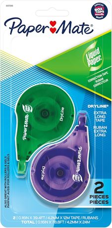 Correcteur en ruban Liquid Paper DryLine – couleurs assorties