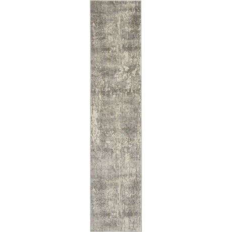Tapis chemin couloir Nourison Home Quarry QUA03 2'2 x 7'6 - beige/gris
