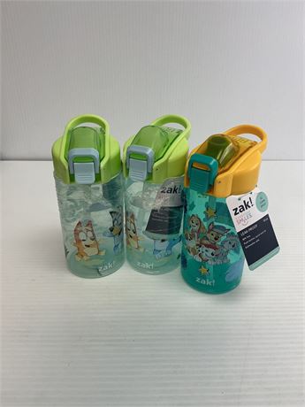 LOT DE 3 - bouteilles d'eau étanches verrouillables Zack pour enfants