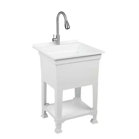 Évier utilitaire blanc 24 x 24 x 35 po