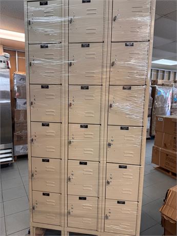 LOT DE 2 -  armoires casiers Halowell 18 cases - rangement