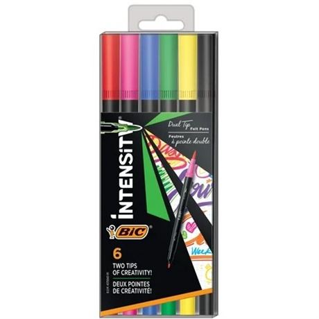 Stylos BIC Intensity double pointe paquet de 6