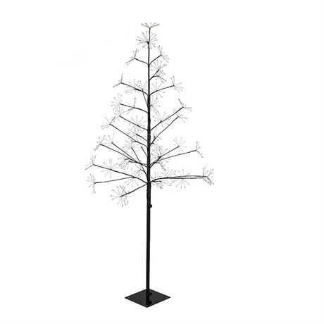 Arbre artificiel décoratif 5 pi micro-DEL noir, multi