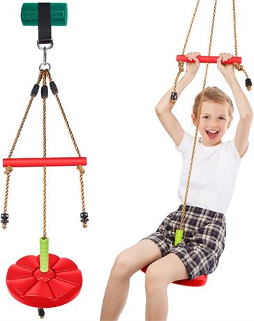 Balançoire disque AGPTEK avec corde et barre