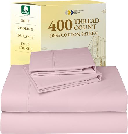 Ensemble de draps en coton satin queen 400 fils