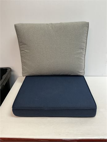 Coussin de chaise extérieur gris/bleu