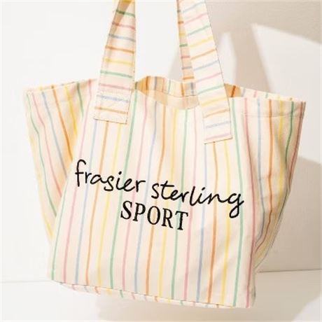 Sac fourre-tout Frasier Sterling Sport rayé arc-en-ciel/crème coton