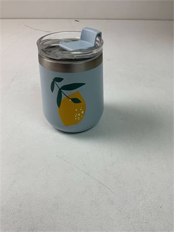 Tasse de bureau inox 304 motif citrons avec couvercle étanche