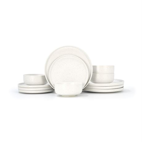 Ens. vaisselle Sabatier Luna 12 pièces, blanc