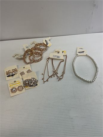 Ens. 10 pcs - bijoux femme inox doré